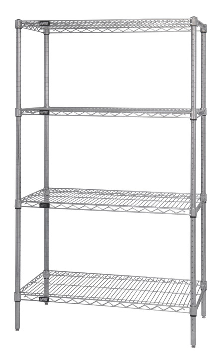 WR74-2460S Stainless Steel Wire Starter 24"D x 60"W x 74"High with 4 shelves