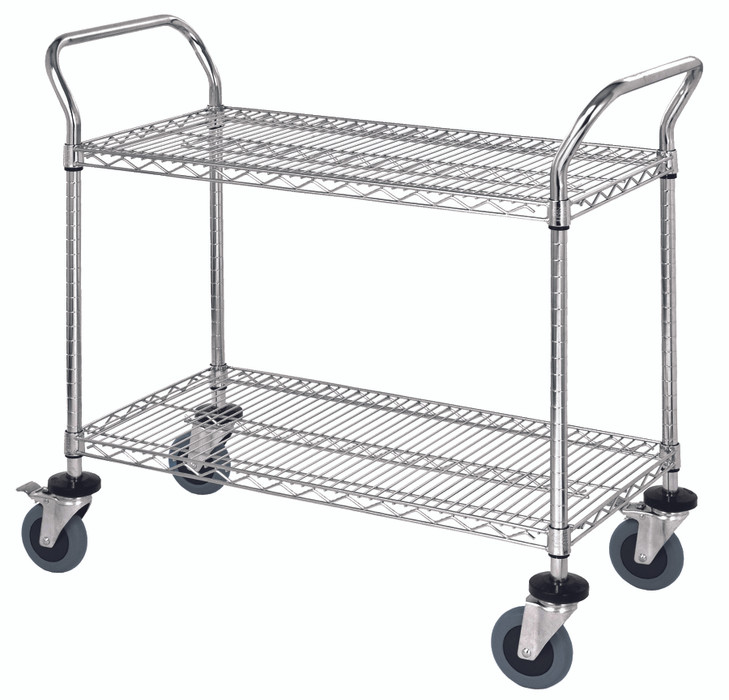 WRC-1848-3CO Chrome Mobile Cart 18"D x 48"W x 38"High with 3 wire shelves