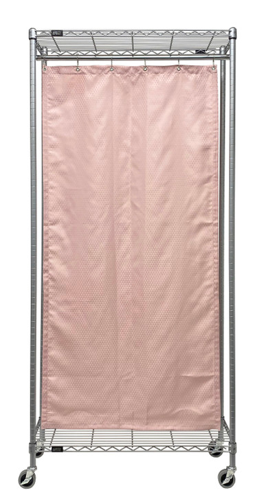 WRC74-1236GY-2PC Mobile Privacy Partition, 36"W x 12"D x 78"H, includes curtain, gray epoxy antimicrobial finish