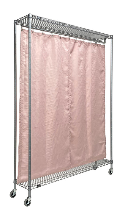 WRC74-1260GY-2PC Mobile Privacy Partition, 60"W x 12"D x 78"H, includes curtain, gray epoxy antimicrobial finish
