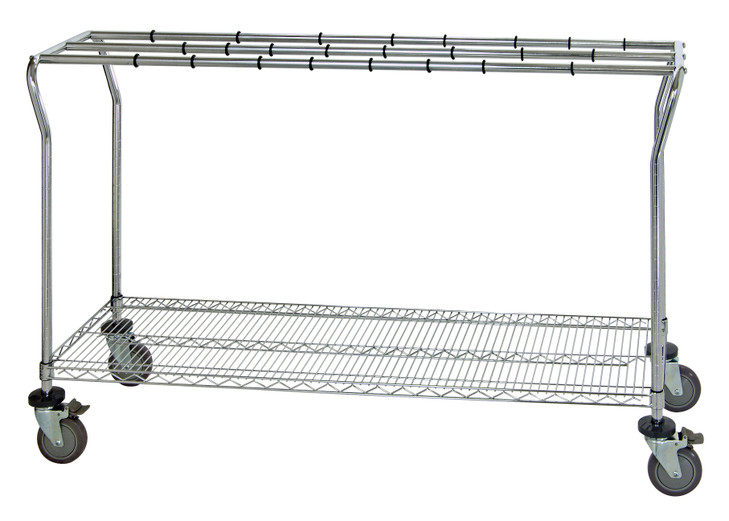 WRC-LPSW1863 Sterile Wrap Cart, low profile, 63"W x 18"D x 39-1/2"H, 1200 lbs. load capacity, chrome plated finish