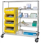 WRCPL-63-2460-955BK Bin Transport Cart 24"D x 60"W x 69"High