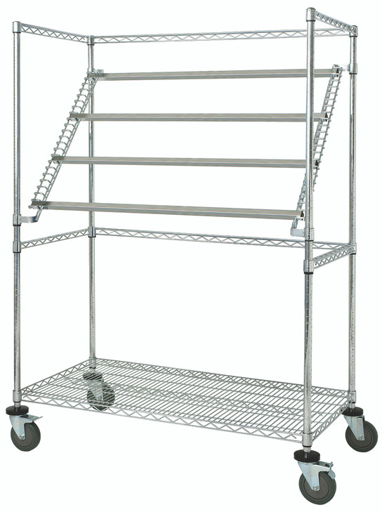 WRC-SW2460 Sterile Wrap Cart, cascading, 60"W x 24"D x 69"H, 1200 lbs. load capacity, chrome plated finish