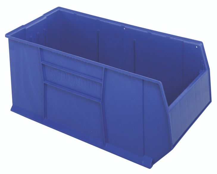 QRB206BL RackBin 42" Container, 47-7/8"L x 19-7/8"W x 17-1/2"H, 180 lbs. capacity, includes (8) 1/4" drill hole pattern on bottom of bin for easy hole insertion for drainage and air circulation if needed, made of high density polypropylene, blue