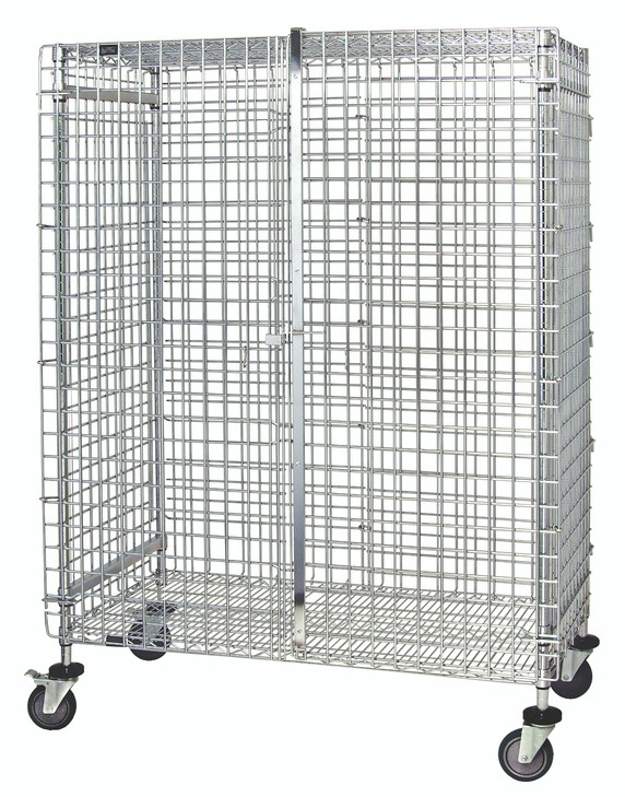 M1836-69SEC Security Unit, mobile, 36"W x 18"D x 69"H, includes: (1) top shelf, (1) bottom shelf, (1) security panel set (includes back and sides), (1) pair of security panel doors, and (4) posts, donut bumpers