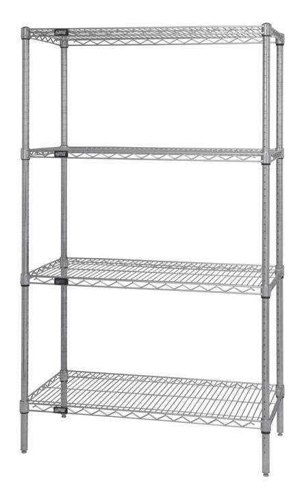 WR74-1242C Chrome Wire Shelving Unit 12"D x 42"W x 74"High