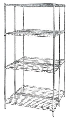 AD74-1260C Chrome Wire Shelving Add-On 12"D x 60"W x 74"High