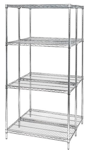AD86-2124C Chrome Wire Shelving Add-On 21"D x 24"W x 86"High