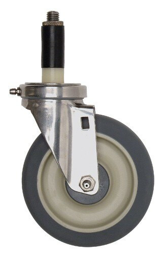 WR-00HS Stainless Steel Swivel Stem Caster Set 5"x1-1/4"