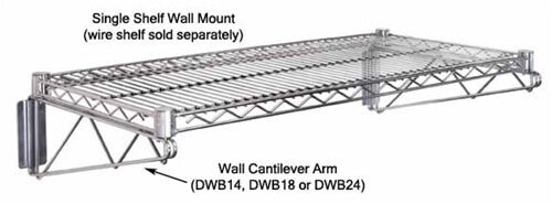 DWB18 Single-Shelf Wall Mount Arm and Bracket Set 18"