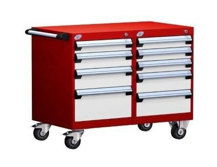 L3BED-2401B Mobile L Cabinet 36"x21"x29-1/8"H with 9 Drawers