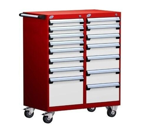 L3BEG-4004B Mobile L Cabinet 36"x27"x45-1/8"H with 15 Drawers