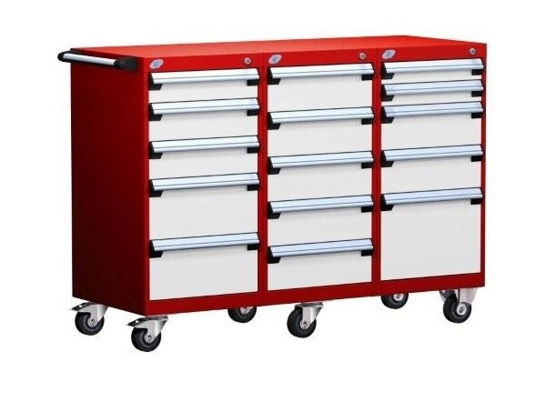 L3BJD-3402B Mobile L Cabinet 54"x21"x39-1/8"H with 15 Drawers