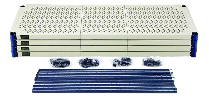 RPWR72-2430E Convenient 1 Box Wire Plastic Mat Shelving Unit 24" x 30" x 72"