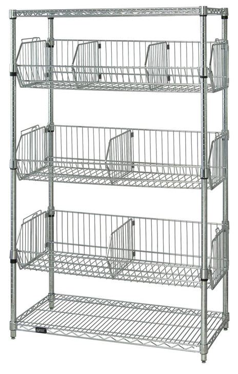 2436BC6C Stationary Wire Basket Unit 24"D x 36"W x 63"H