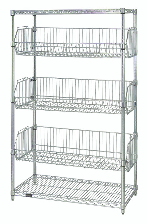 2448BC6C Stationary Wire Basket Unit 24"D x 48"W x 63"H