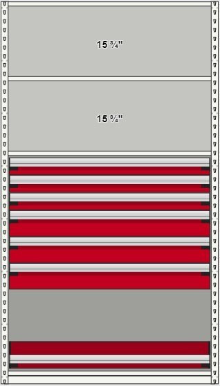 ISS150-MDS6R Modular Drawer Shelving Unit 48"x24"x7'-3"