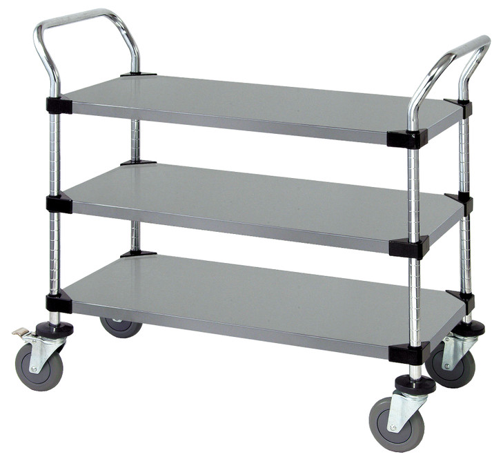 WRSC-1836-3SS Stainless Steel Utility Cart with 3 Adjustable Shelves