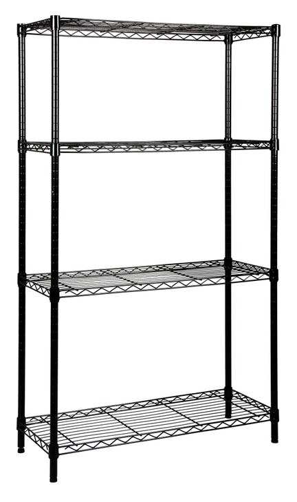 WR54-2448BK Black Wire Shelving Unit 48"W x 24"D x 54"High