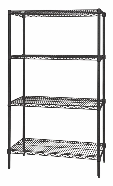WR54-2448BK Black Wire Shelving Unit 48"W x 24"D x 54"High
