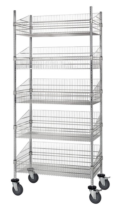 WRC74-BSK2436C-5 Mobile Post Basket Unit 24" x 36" x 80" High
