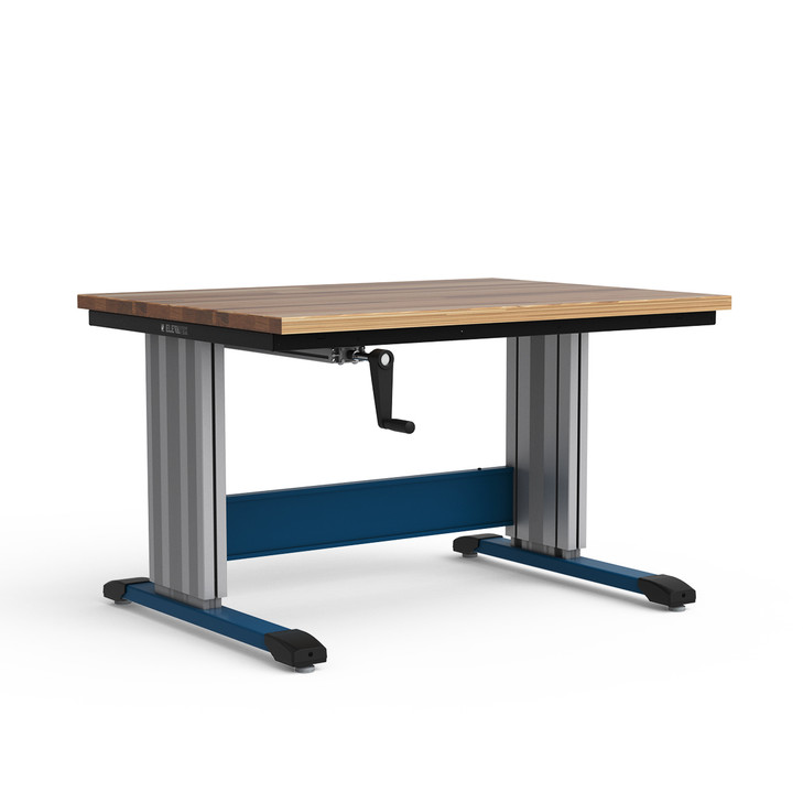 ElevaTek 48"Wx36"Dx29"-45"H Stationary Crank-Handle Height-Adjustable Cantilever Workstation