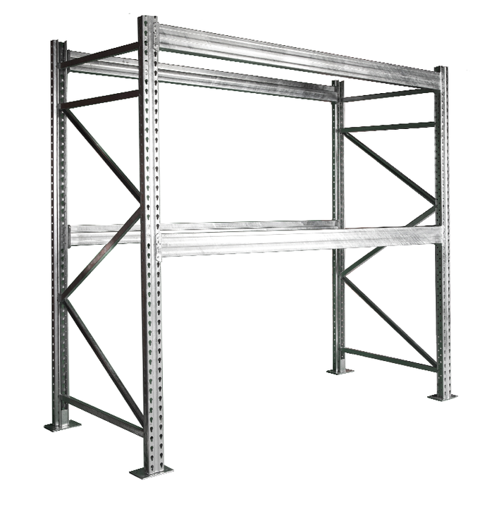Galvanized Pallet Rack Starter Unit 48"Wx24"Dx96"H with 3 Levels