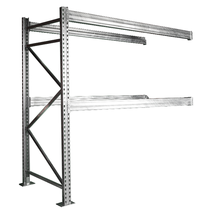 Galvanized Pallet Rack Add-On Unit 120"Wx42"Dx192"H with 3 Levels