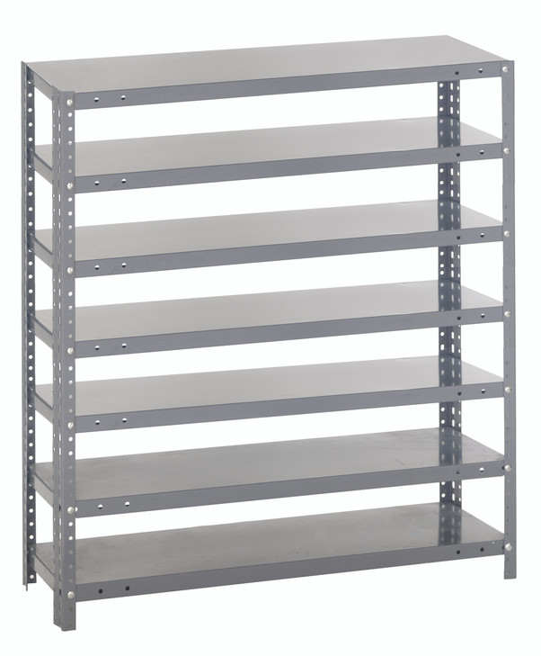 1839-000 Shelving Unit, 18"D x 36"L x 39"H, heavy duty, 400 lb. load capacity per shelf, includes: (7) shelves, uprights and cross bars, galvanized steel finish