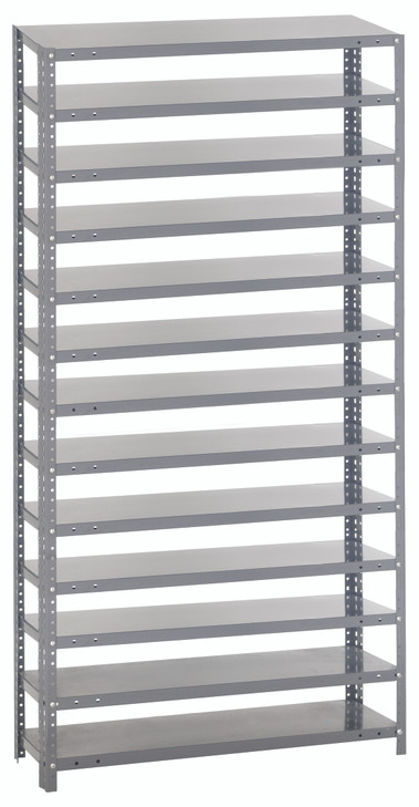 1875-000 Shelving Unit, 18"D x 36"L x 75"H, heavy duty, 400 lb. load capacity per shelf, includes: (13) shelves, uprights and cross bars, galvanized steel finish