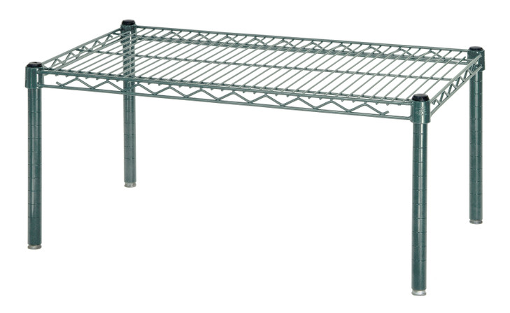 246014PP Platform Rack, 60"W x 24"D x 14"H, 600 - 800 lb. capacity, green epoxy antimicrobial finish, NSF
