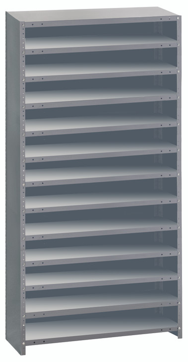 CL1875-000 Shelving Unit, closed, 18"D x 36"L x 75"H, heavy duty, 400 lb. load capacity per shelf, includes: (13) shelves, uprights and cross bars, galvanized steel finish