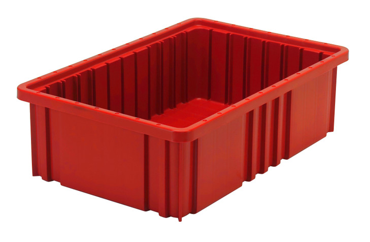 DG92050RDCS Dividable Grid Container, 16-1/2"L x 10-7/8"W x 5"H, red, Made in USA