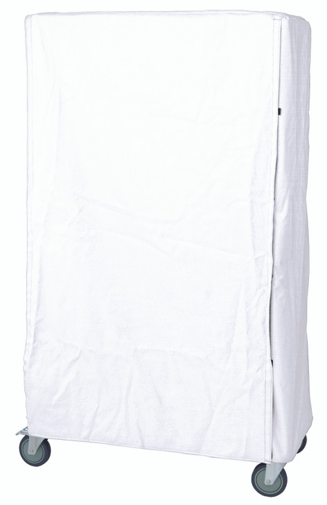 CC184874WNZ Wire Cart Cover, 18"D x 48"W x 74"H, 400 denier white nylon with zipper flap (non-returnable)