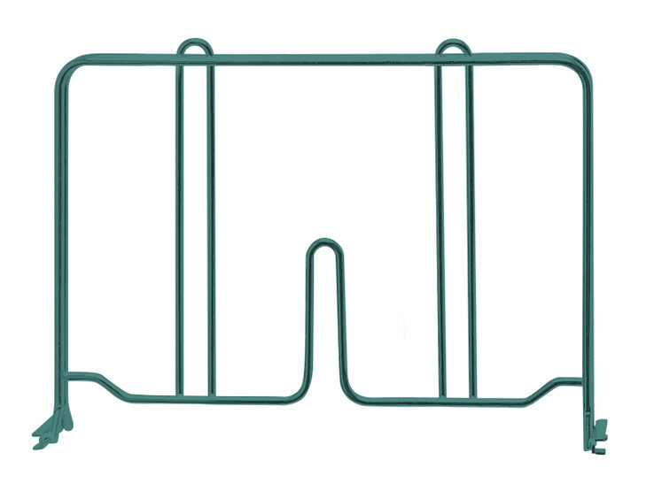 DIV12P Wire Shelf Divider, 12"D x 8"H, green epoxy antimicrobial finish