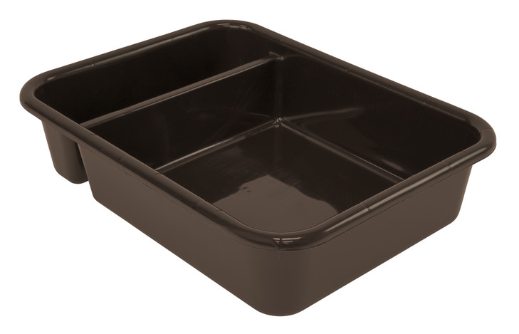 FSB-21165BN Bussing Tub, 20"W x 15"D x 5"H, (2) compartment, polypropylene, brown, Made in USA, NSF