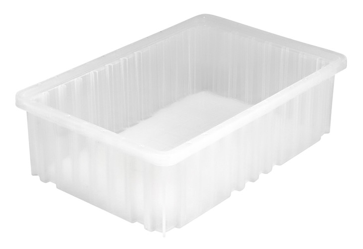 DG92050CLCS Dividable Grid Container, 16-1/2"L x 10-7/8"W x 5"H, clear, Made in USA