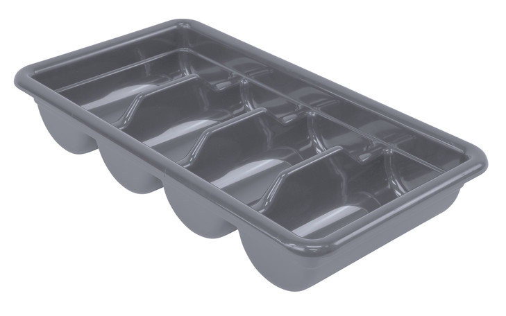 FSB-20113GY Bussing Tub, 20-7/16"W x 11-3/8"D x 3-3/4"H, (4) compartments, polypropylene, gray, Made in USA, NSF