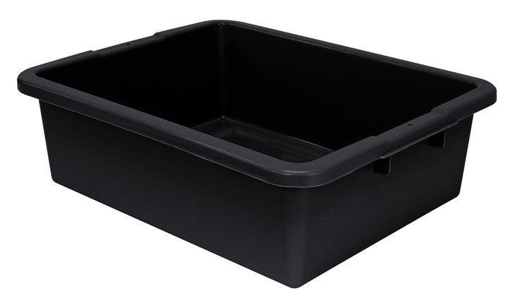 FSB-22177RBK Bussing Tub, 22"W x 17"D x 7"H, ribbed bottom, polypropylene, black, Made in USA, NSF