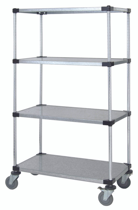 M2448SG47 Mobile Cart 24"D x 48"W x 80"High with 4 solid shelves