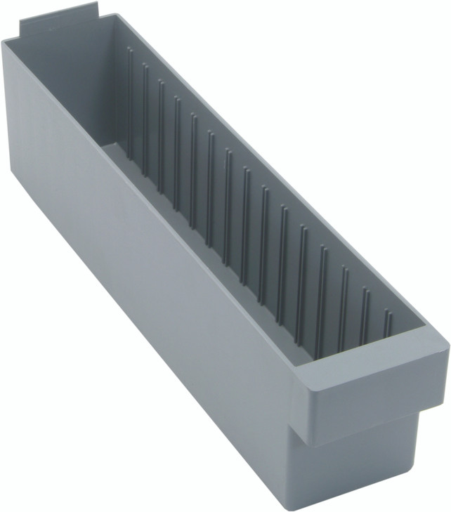 QED604GY Super Tuff Euro Drawer, 17-5/8"L x 3-3/4"W x 4-5/8"H, high impact polysteryne, gray, Made in USA