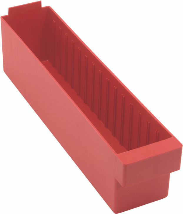 QED604RD Super Tuff Euro Drawer, 17-5/8"L x 3-3/4"W x 4-5/8"H, high impact polysteryne, red, Made in USA