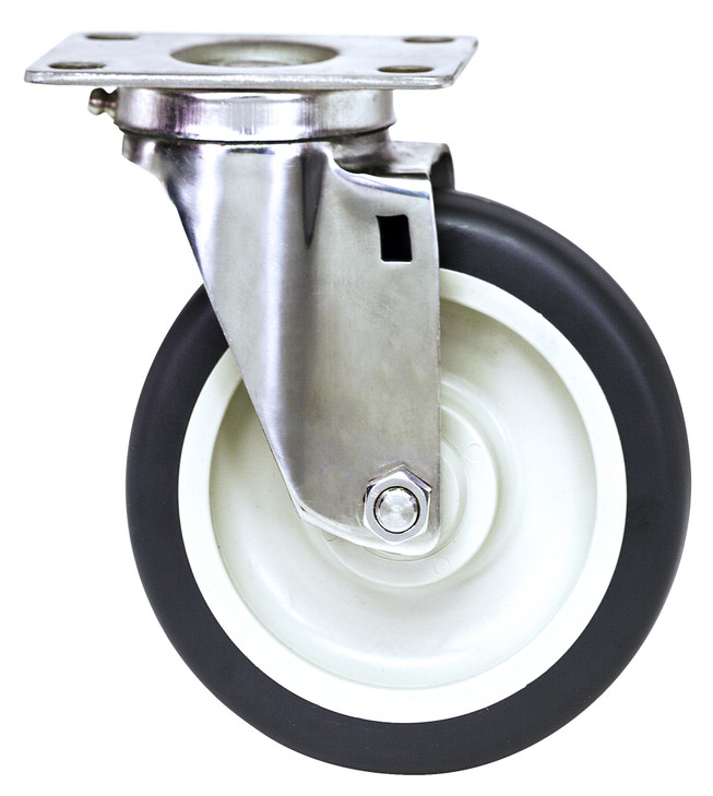PT-PS-S Swivel Polyurethane Stainles Steel Caster, 5" x 1-1/4", each