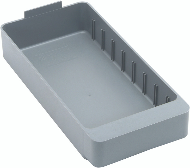 QED401GY Super Tuff Euro Drawer, 11-5/8"L x 5-9/16"W x 2-1/8"H, high impact polysteryne, gray, Made in USA
