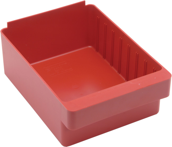 QED701RD Super Tuff Euro Drawer, 11-7/8"L x 8-3/8"W x 4-5/8"H, high impact polysteryne, red, Made in USA