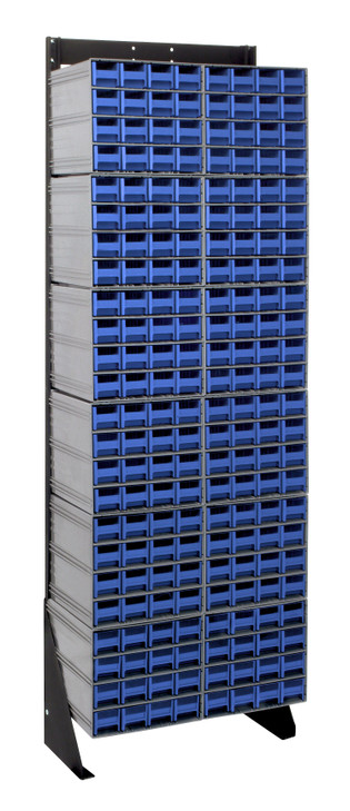 QIC-170-161BL Interlocking Storage Cabinets Floor Stand, single sided, 12"D x 23-5/8"W x 75"H, 300 lbs. load capacity, includes: (12) QIC-161, (192) blue drawers, 14 gauge steel, black coated finish