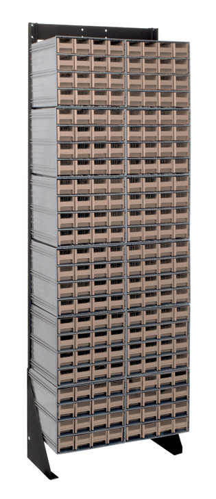 QIC-170-161IV Interlocking Storage Cabinets Floor Stand, single sided, 12"D x 23-5/8"W x 75"H, 300 lbs. load capacity, includes: (12) QIC-161, (192) ivory drawers, 14 gauge steel, black coated finish
