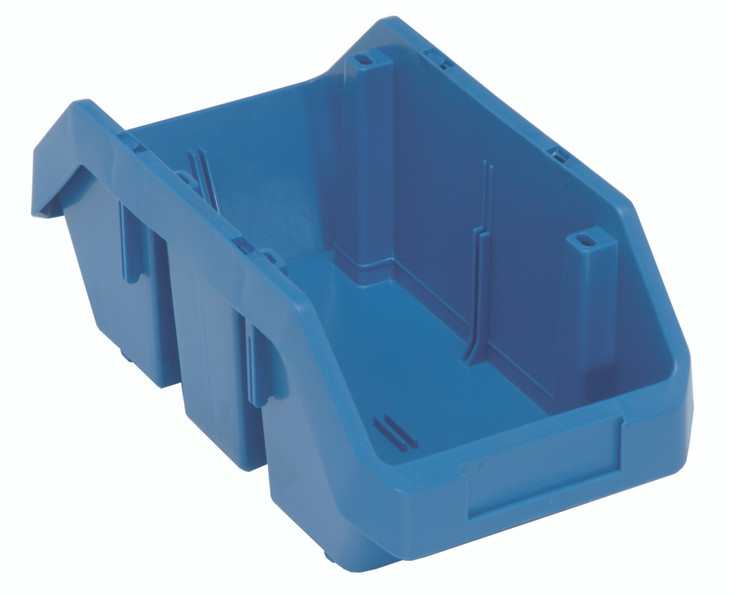 QP1265BL QuickPick Bin, 12-1/2"W x 6-5/8"D x 5"H, allows double sided access to stored items, heavy-duty polypropylene, blue, Made in USA