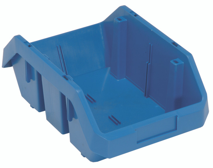 QP1285BL QuickPick Bin, 12-1/2"W x 8-3/8"D x 5"H, allows double sided access to stored items, heavy-duty polypropylene, blue, Made in USA