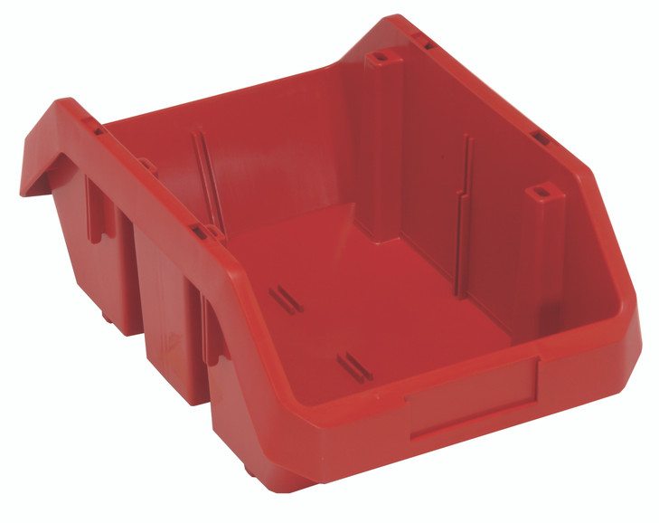 QP1285RD QuickPick Bin, 12-1/2"W x 8-3/8"D x 5"H, allows double sided access to stored items, heavy-duty polypropylene, red, Made in USA